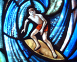 section of Cameron's "Alleluia Window" at St. George Episcopal Church